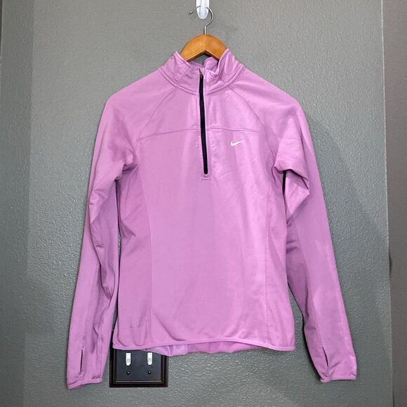 Nike FIT Stretch 1/2-Zip Cover-Up Pink Purple Color - Picture 1 of 11